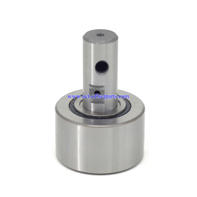 Original new Komori machine cam follower part numbers 764-3203-702 and 764-3203-701, model KRX18X47X68.5-4/3AS, made in Japan.