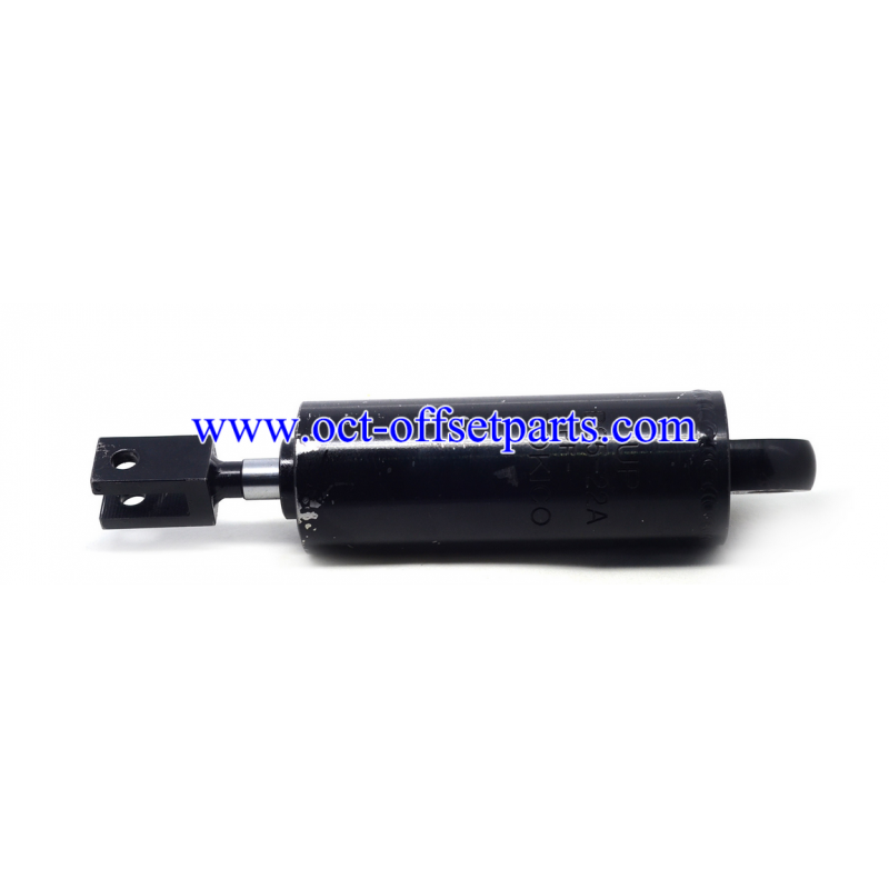 Komori printing machine shock absorber, model B25-22A, part numbers 444-7052-014 and 481-7034-004, made in Japan.