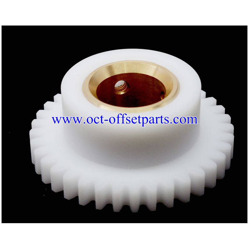 Original new Komori machine gear, part numbers 274-5090-400 and 2745090400, for Komori L-28 machine, made in Japan.